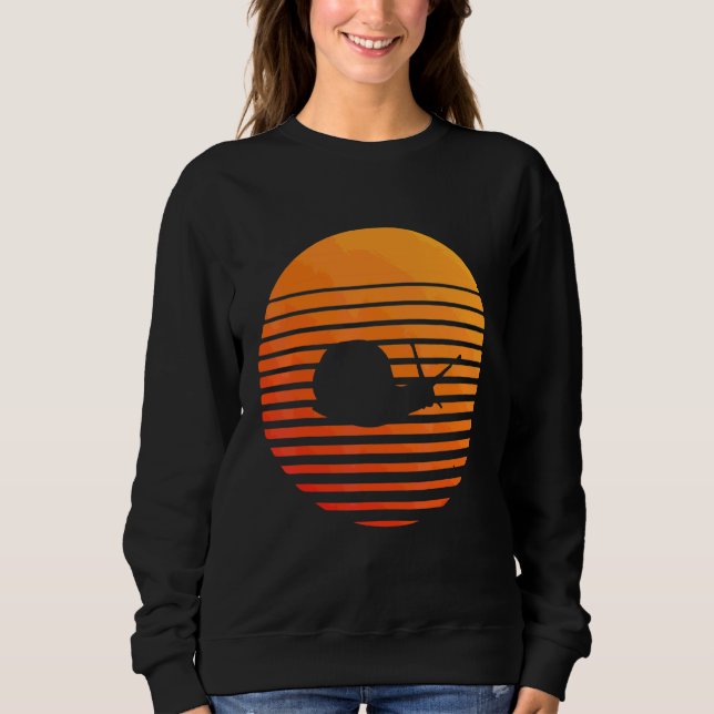Sweatshirt Silhouette de l'ombre d'un escargot devant un sole (Devant)