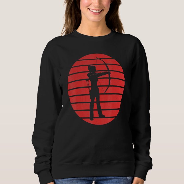 Sweatshirt Silhouette De Tir À L'Arc Sur Un Arrière - plan Co (Devant)