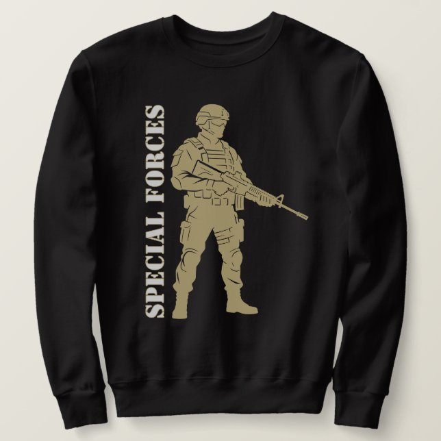 Sweatshirt Silhouette d'opérateur d'élite vétéran des forces  (Design devant)