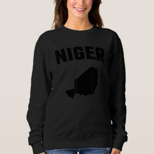 Sweatshirt Silhouette noire isolée d'une carte du Niger