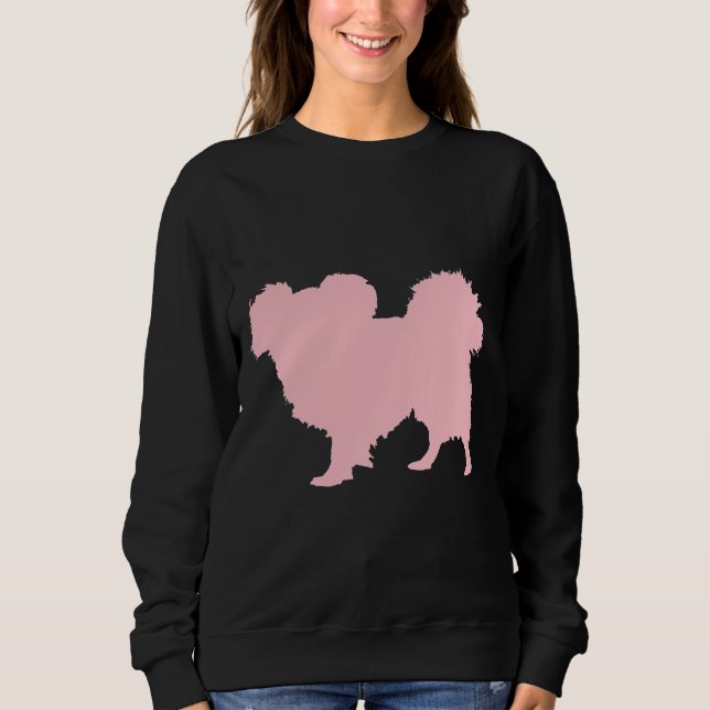 Sweatshirt Silhouette Papillon rose (Devant)