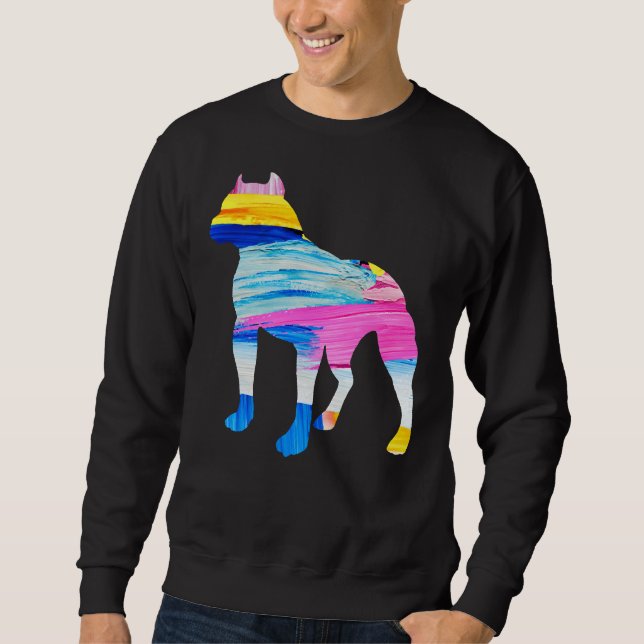 Sweatshirt Silhouette Peinte Pitbull (Devant)