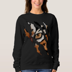 Sweatshirt Silhouette sans peur de l'oeil de chat de tigre