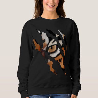 Sweatshirt Silhouette sans peur de l'oeil de chat de tigre