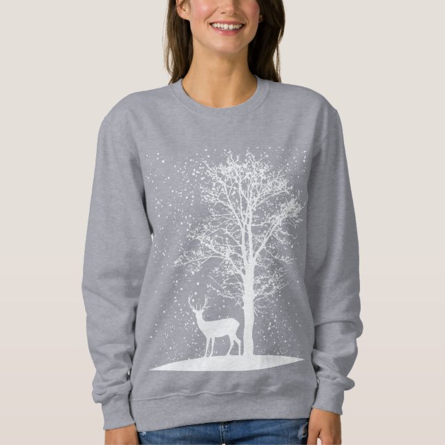 Sweatshirt Silhouette sereine d'hiver (Devant)