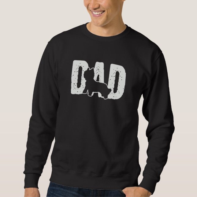 Sweatshirt silky terrier Dad Father Silhouette Dog (Devant)
