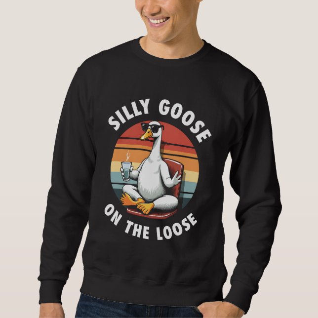 Sweatshirt Silly Goose sur Loose Meditation Yoga Retro (Devant)