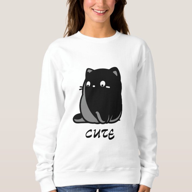 Sweatshirt SimmiFashion chat chaton chaton féline (Devant)