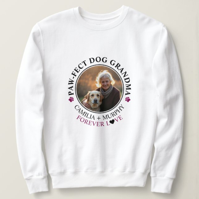 Sweatshirt Simple Black Text Drôle Chien Grandma Photo (Design devant)