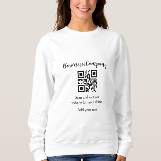 Sweatshirt Simple entreprise site web code-barres QR ajouter  (Devant)