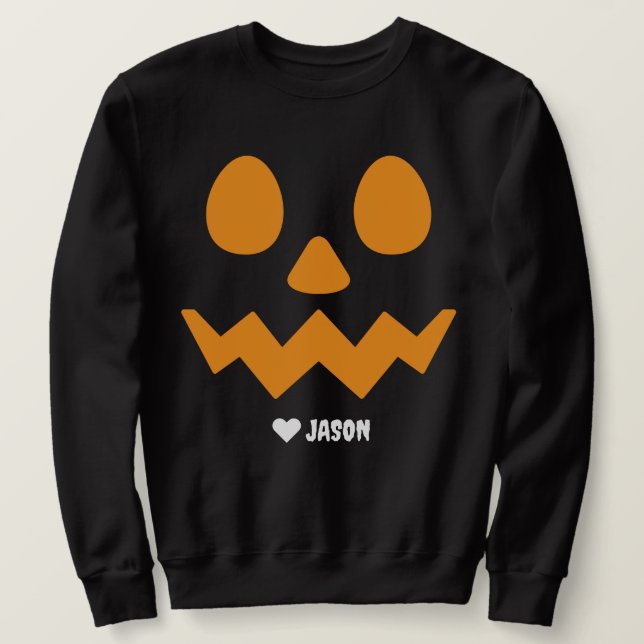 Sweatshirt Simple Happy Halloween boo citrouille éffrayant (Design devant)