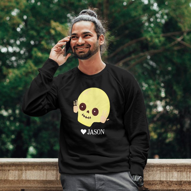 Sweatshirt Simple Happy Halloween Boo Skeleton Skull (Créateur téléchargé)