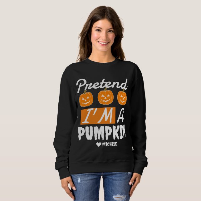 Sweatshirt Simple Happy Halloween faire semblant d'être un Ci (Devant entier)