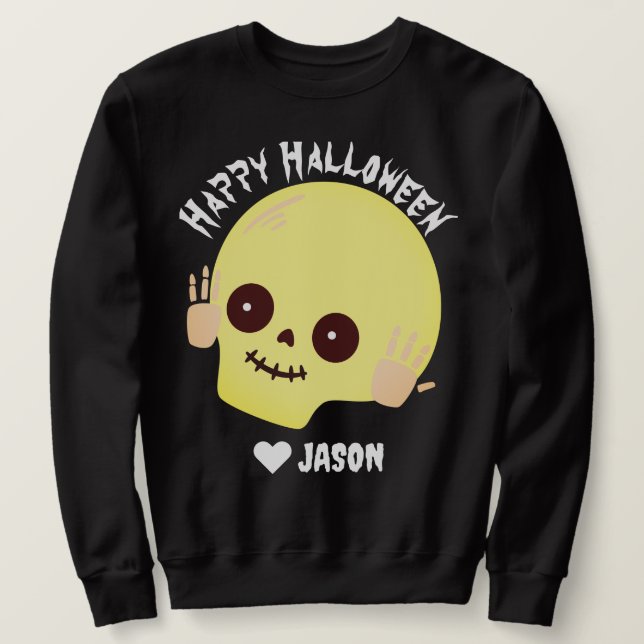 Sweatshirt Simple Joyeux Halloween boo citrouille éffrayant S (Design devant)