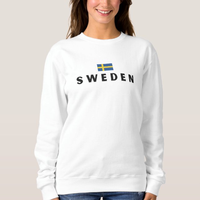 Sweatshirt Simple moderne Suède Suède Suède Drapeau Pays Souv (Devant)