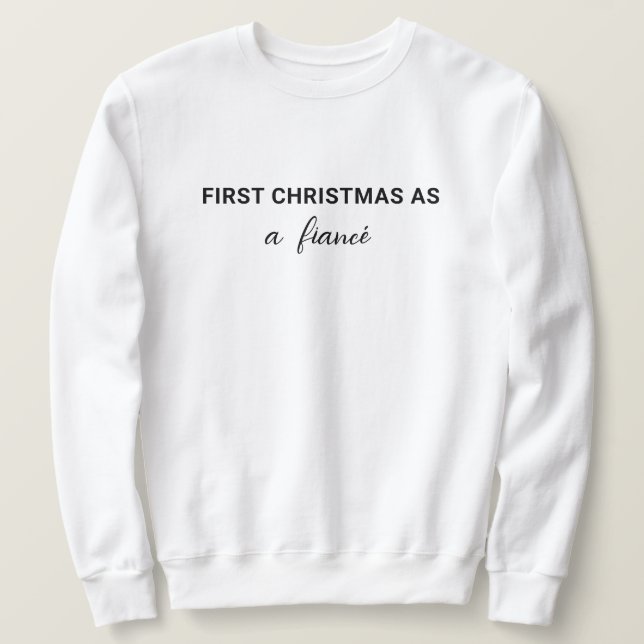 Sweatshirt Simple premier Noël comme Fiancé | Fiancé (Design devant)