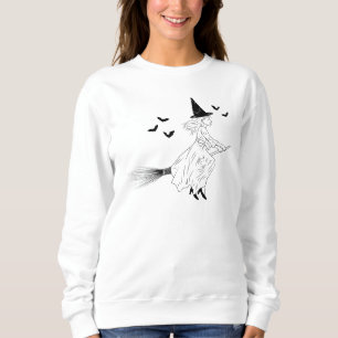 Sweatshirt Simple sorcière fille avec chauves-souris Hallowee