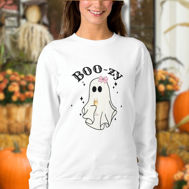 Sweatshirt Simples Fantômes Mignons Boozy pour Boire Hallowee (Simple Boo-zy Drinking Cute Ghosts Halloween sweatshirt)