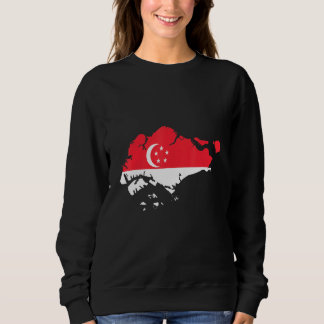 Sweatshirt Singapore flag in Singapore outline Singapore