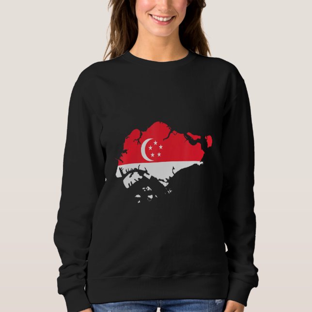 Sweatshirt Singapore flag in Singapore outline Singapore (Devant)