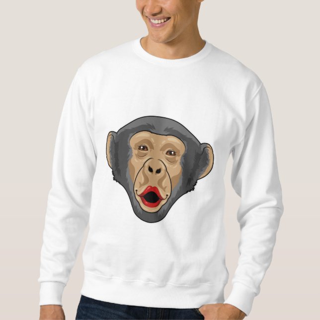 Sweatshirt Singe avec bouche baisée (Devant)