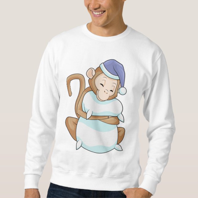 Sweatshirt Singe avec Coussin et tête de lit (Devant)
