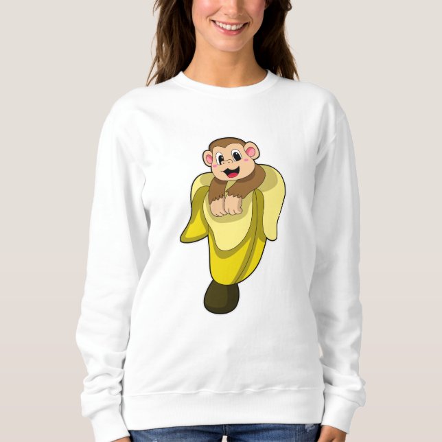 Sweatshirt Singe avec écorce de banane (Devant)