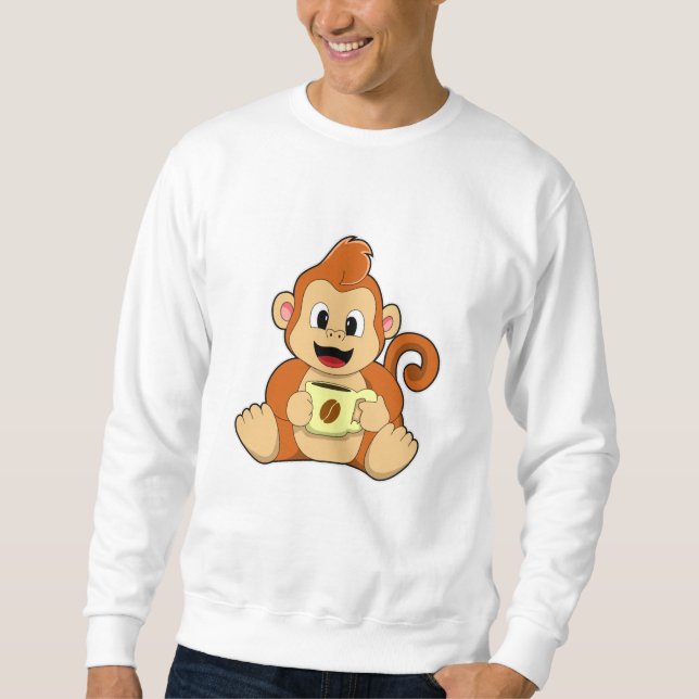 Sweatshirt Singe avec la coupe du café (Devant)