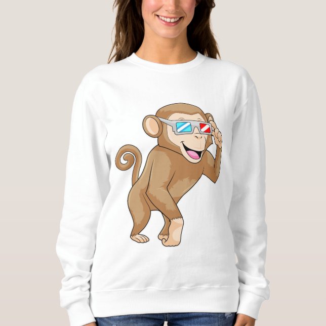 Sweatshirt Singe avec lunettes (Devant)