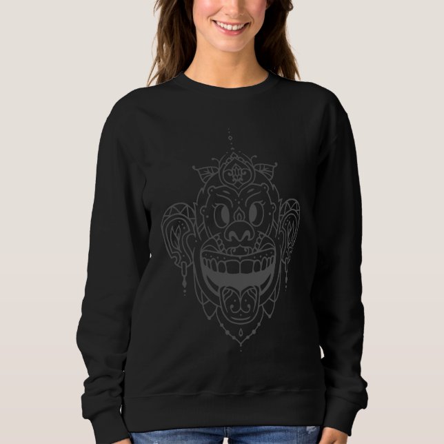 Sweatshirt Singe Chimpanzé Singe Mandala  Pleine conscience Z (Devant)