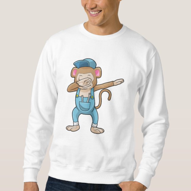 Sweatshirt Singe comme mécanicien à l'Hip hop Dance Dab (Devant)