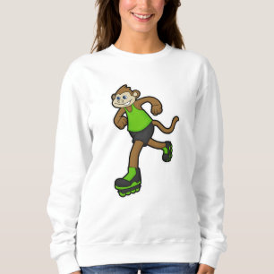 Sweatshirt Singe comme patineur avec patins en ligne