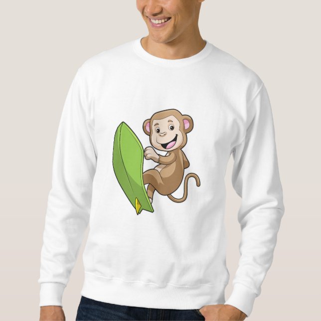 Sweatshirt Singe comme surfeur avec Surfer (Devant)