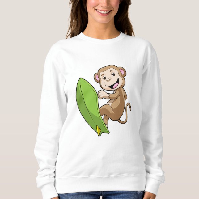 Sweatshirt Singe comme surfeur avec Surfer (Devant)