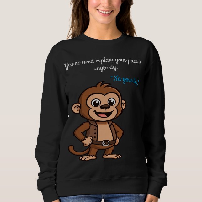 Sweatshirt Singe Confiant – T-Shirt Minimaliste pour un Mode  (Devant)