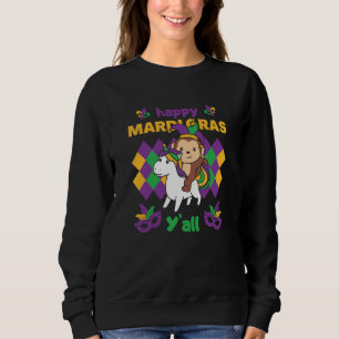 Sweatshirt Singe de Mardi Gras avec costume de carnaval licor