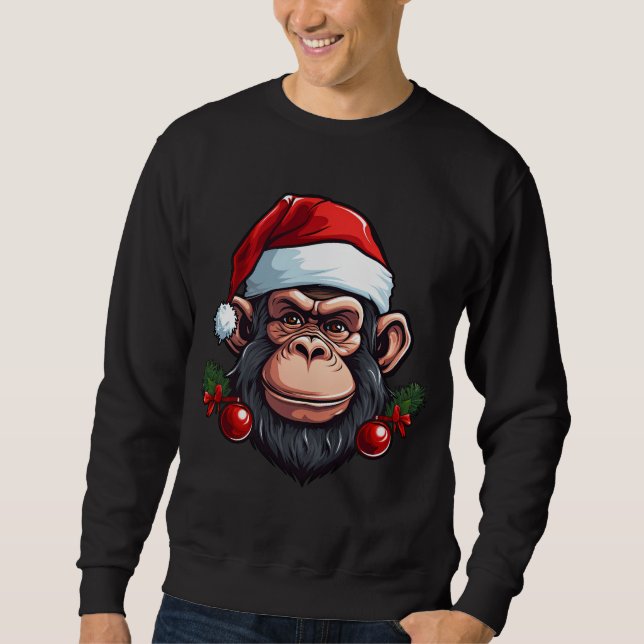 Sweatshirt singe de Noël (Devant)