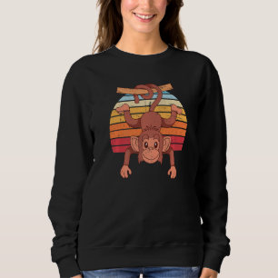 Sweatshirt Singe de singe animal de zoo de chimpanzé rétro Mi
