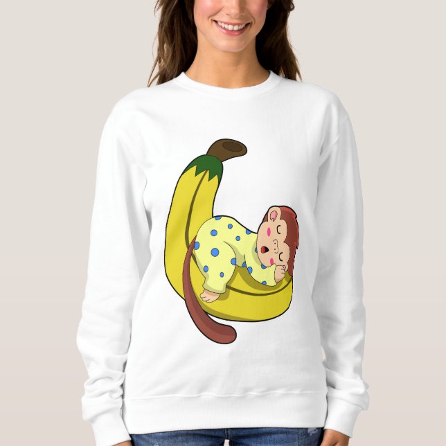 Sweatshirt Singe dormant dans le pyjama (Devant)