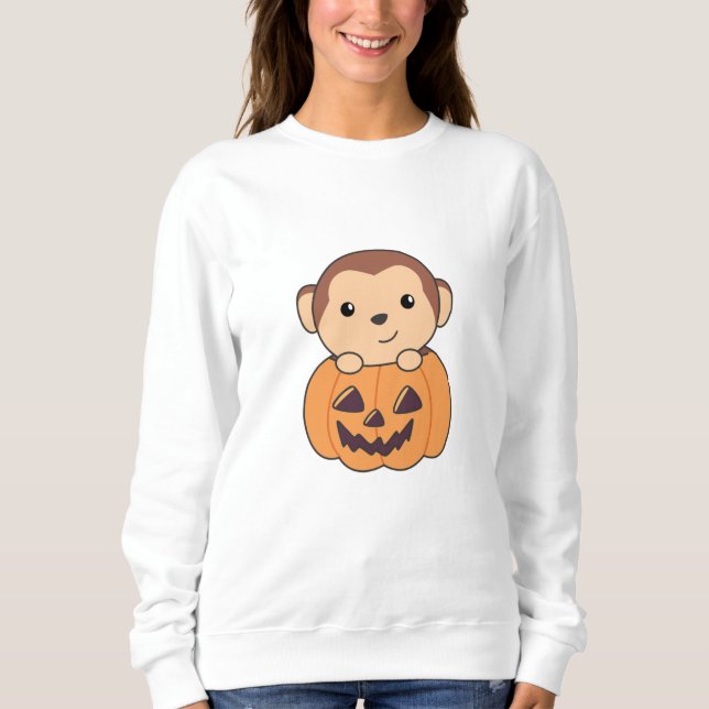 Sweatshirt Singe En Citrouille Orange Koalas Halloween Singes (Devant)