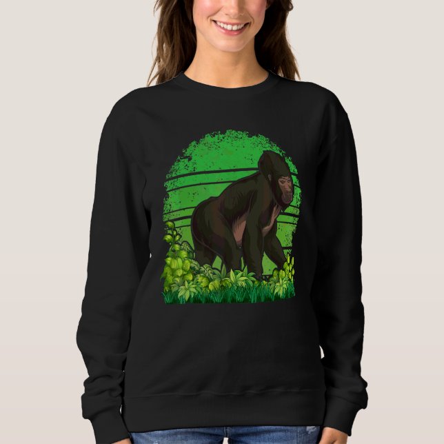 Sweatshirt Singe  Faune Gorilla  Singe Retro Gorilla (Devant)