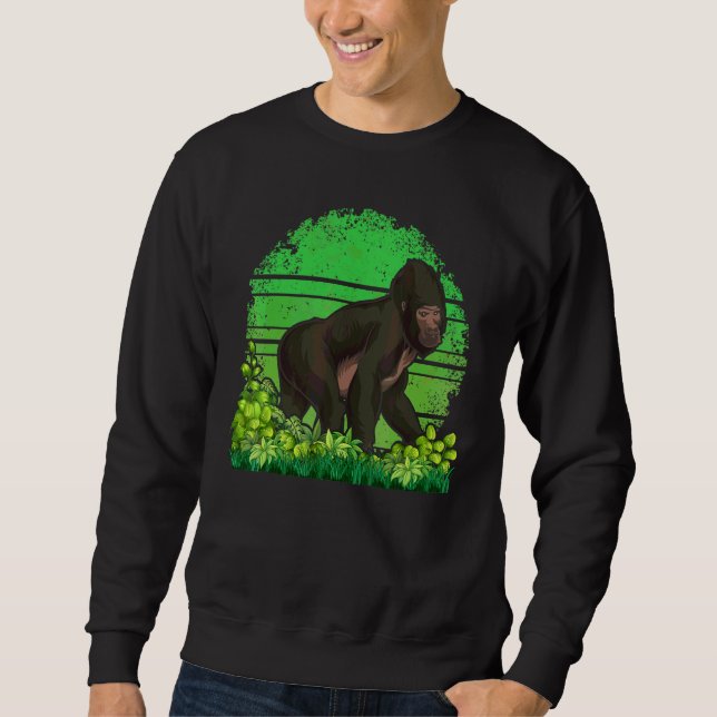 Sweatshirt Singe  Faune Gorilla  Singe Retro Gorilla (Devant)