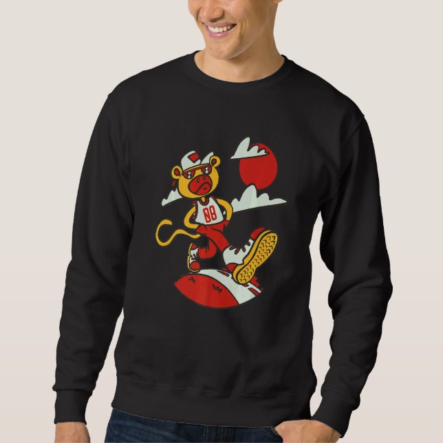 Sweatshirt Singe Tough Anniversaire 8 ans Singe (Devant)