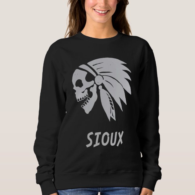 Sweatshirt Sioux Native American Indian Born Freedom Evil Sku (Devant)