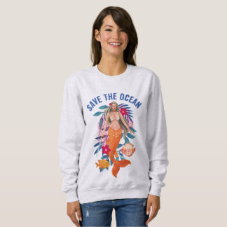 Sweatshirt Sirène Guerrière - Sauvez L'Océan