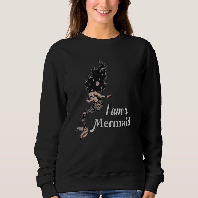 Sweatshirt Sirène Sirènes Mer Fille Anniversaire Drôle Idée c (Devant)