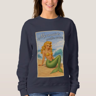 Sweatshirt Sirènes Rétro Épingle à Nourrice Plage Côtière