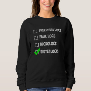 Sweatshirt Sisterlocks de forme libre Microlocs Faux Locs Lis