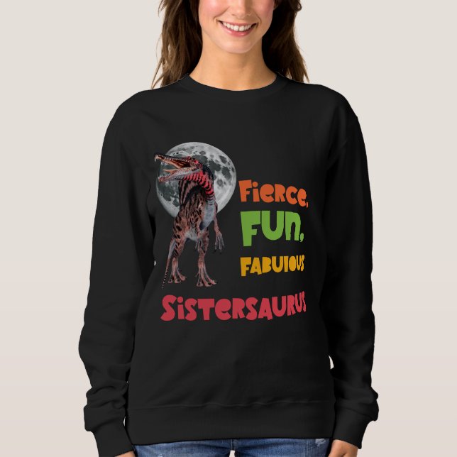 Sweatshirt Sistersaurus Équipe de dinosaures sœurs appariées  (Devant)