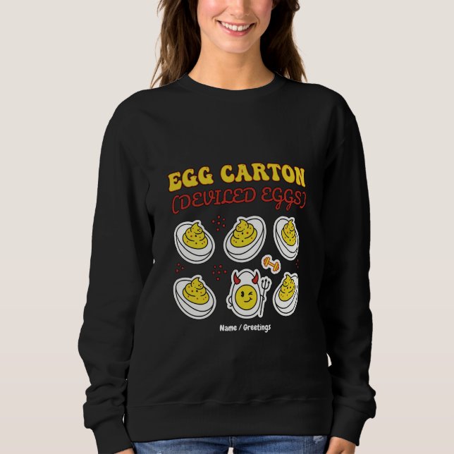 Sweatshirt Six Pack d'Œufs Durs au Piment Retro - Punition Fi (Devant)
